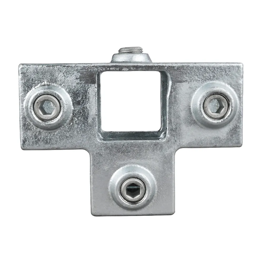 3 Way Side Outlet Tee Square Key Clamp For 25mm Box Section