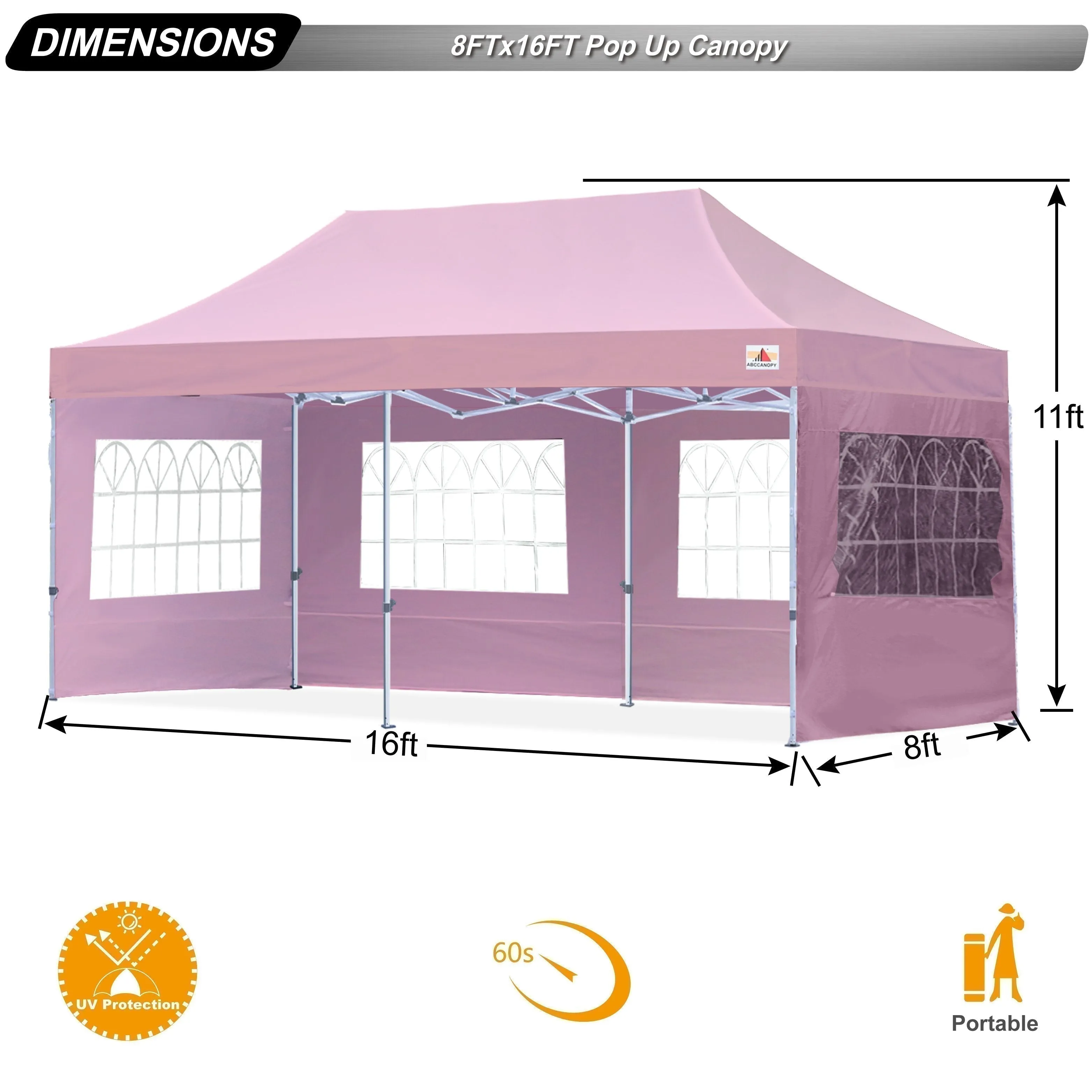 ABCCANOPY S1 Commercial Pop Up Church Canopy Tent with Window Sidewalls