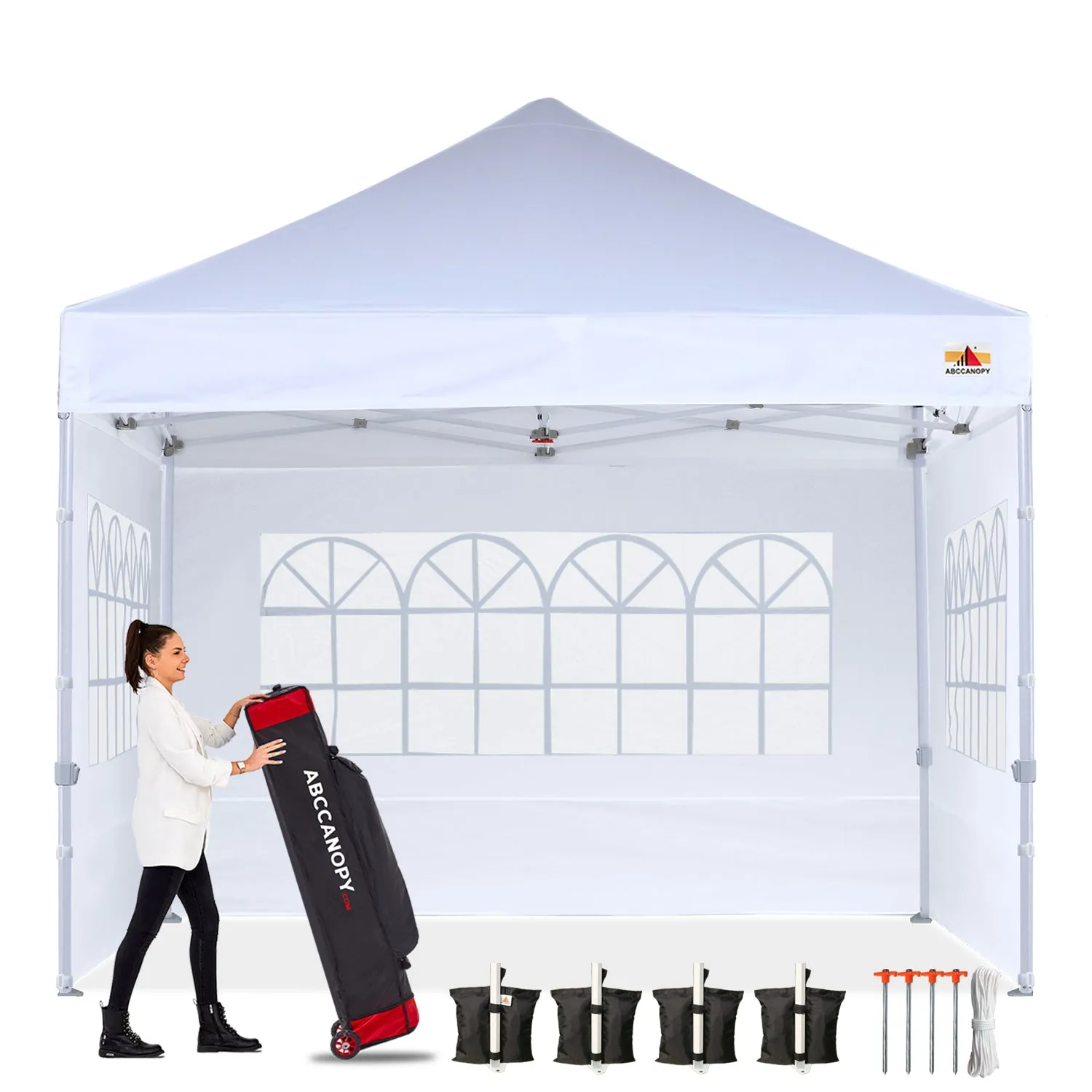 ABCCANOPY S1 Commercial Pop Up Church Canopy Tent with Window Sidewalls