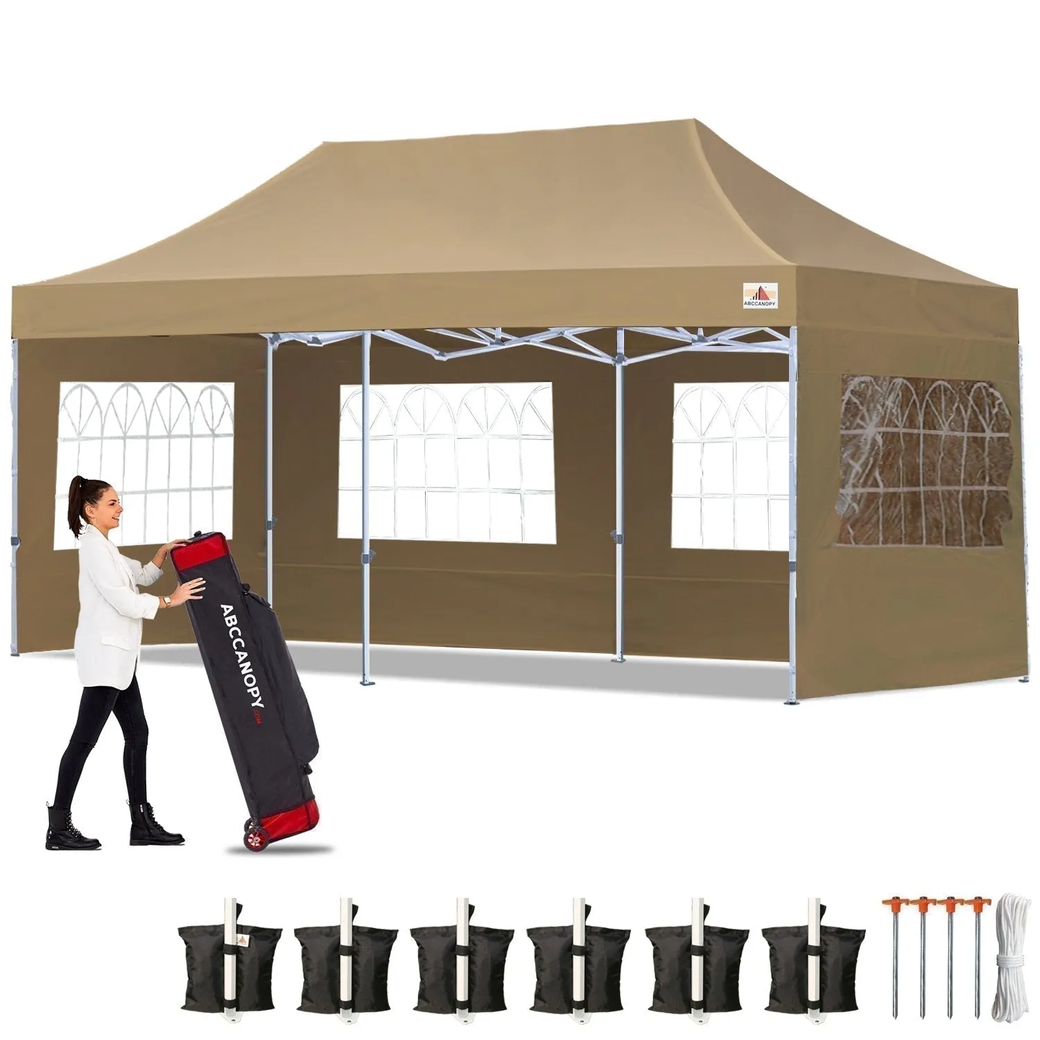 ABCCANOPY S1 Commercial Pop Up Church Canopy Tent with Window Sidewalls