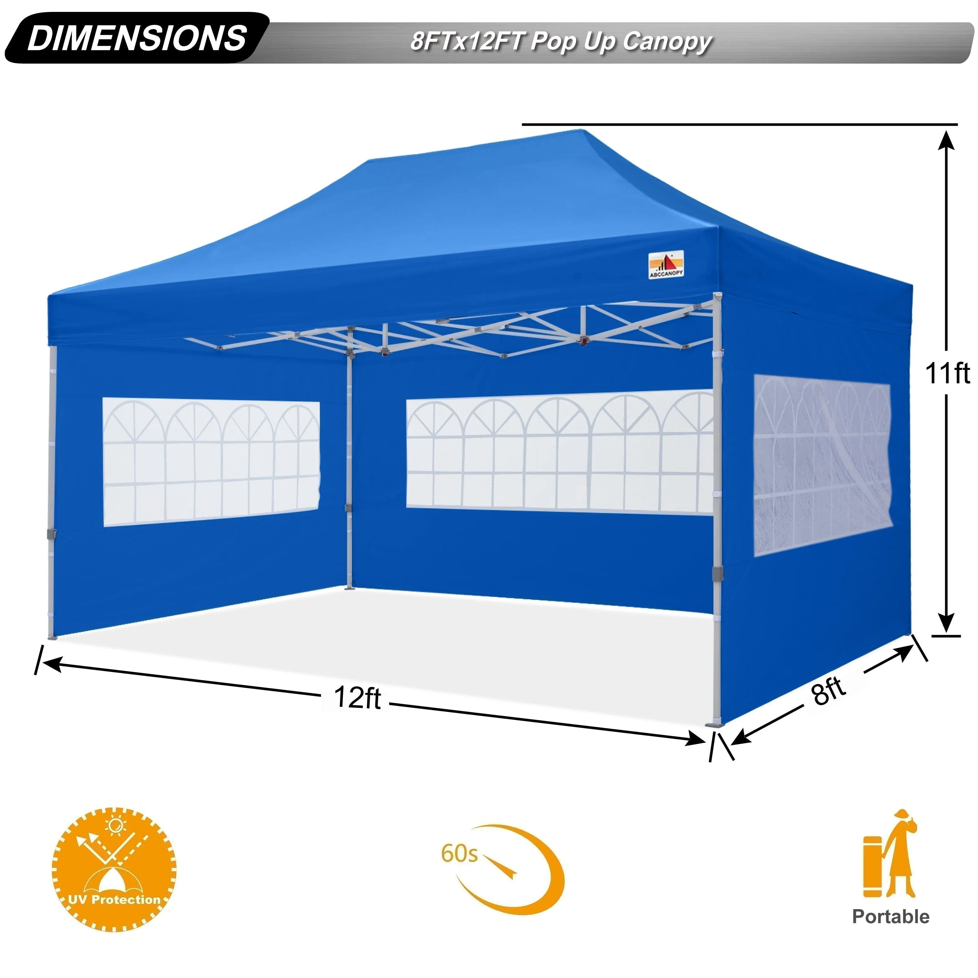 ABCCANOPY S1 Commercial Pop Up Church Canopy Tent with Window Sidewalls