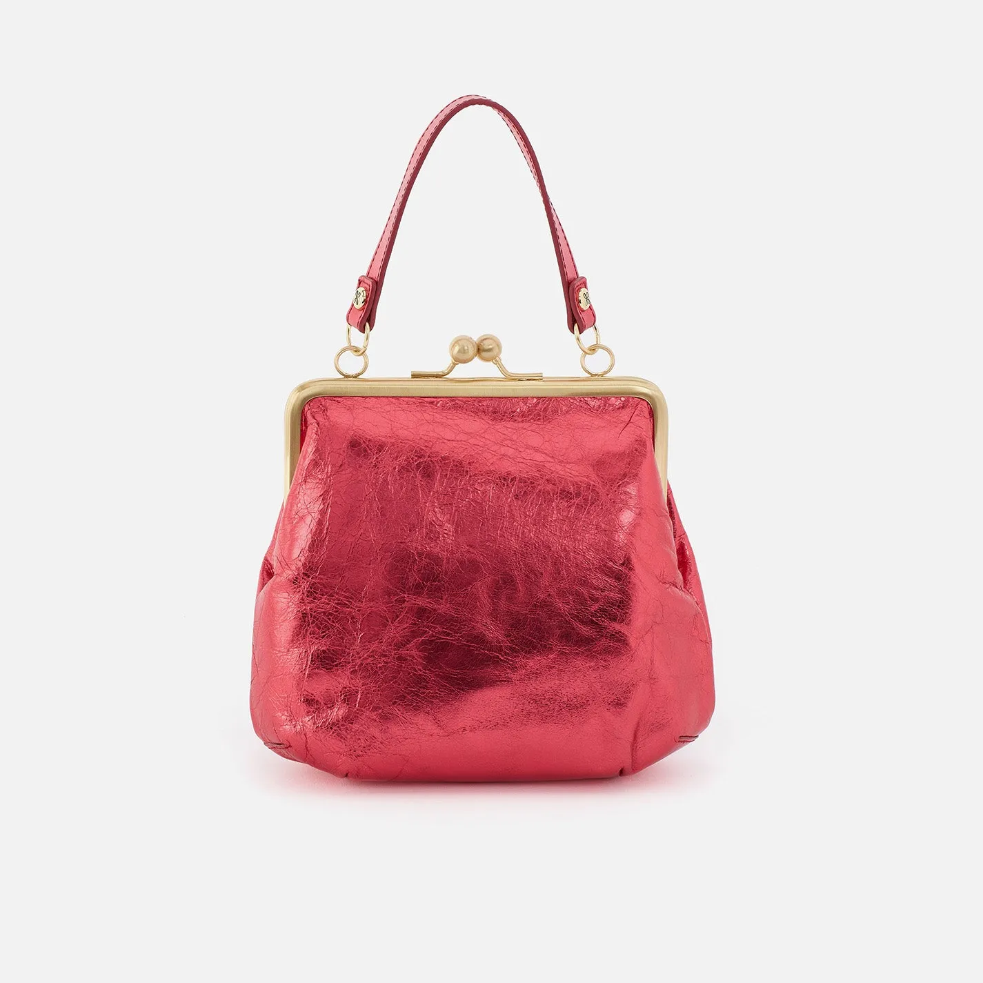 Alba Crossbody in Metallic Leather - Strawberry Fields