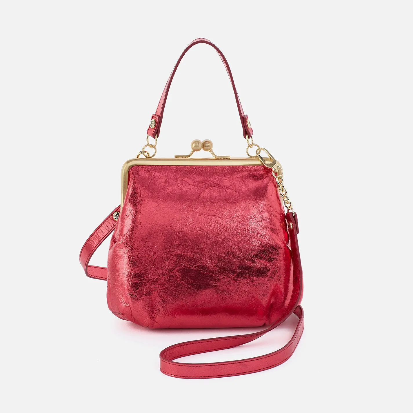 Alba Crossbody in Metallic Leather - Strawberry Fields