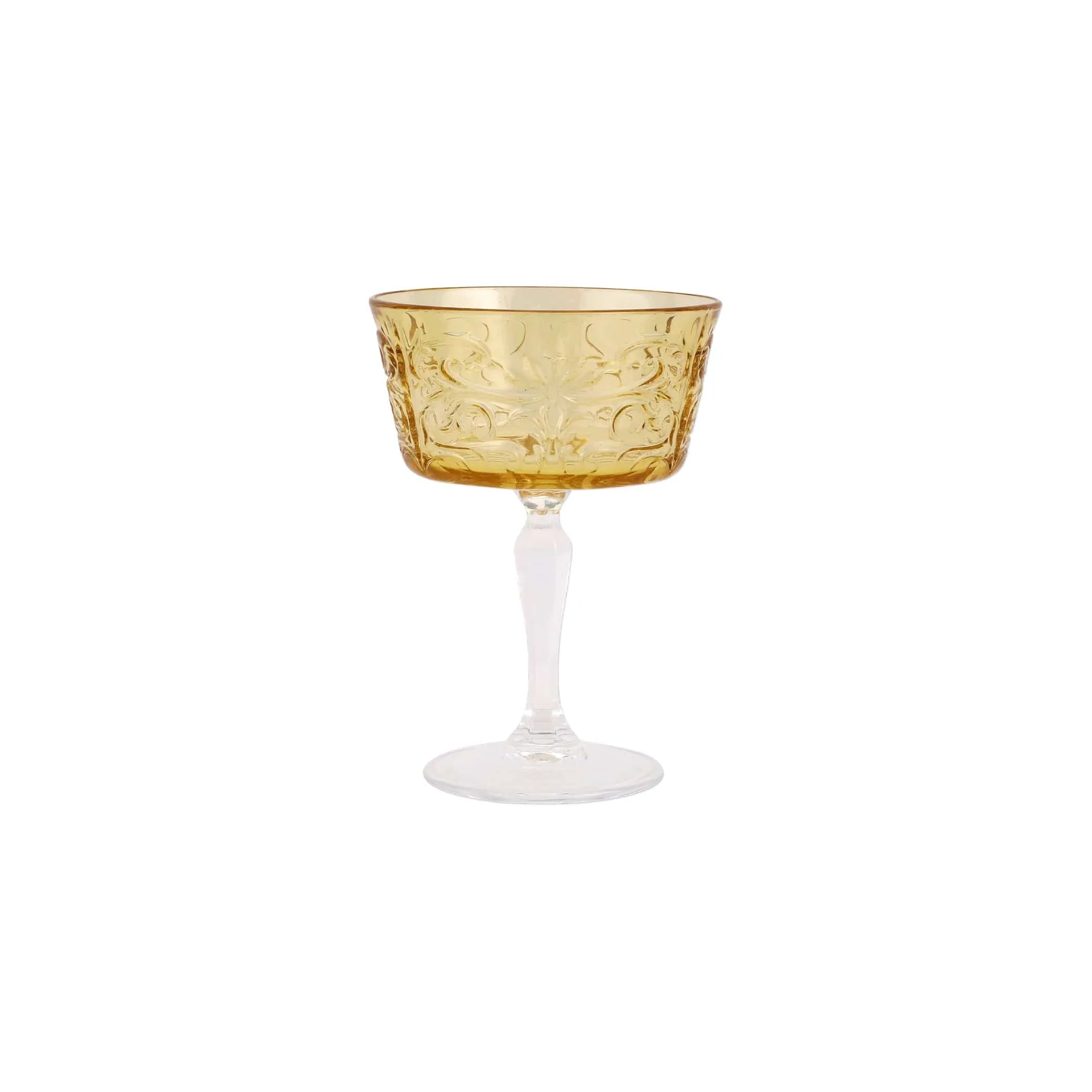 Barocco Coupe Champagne Glass Amber