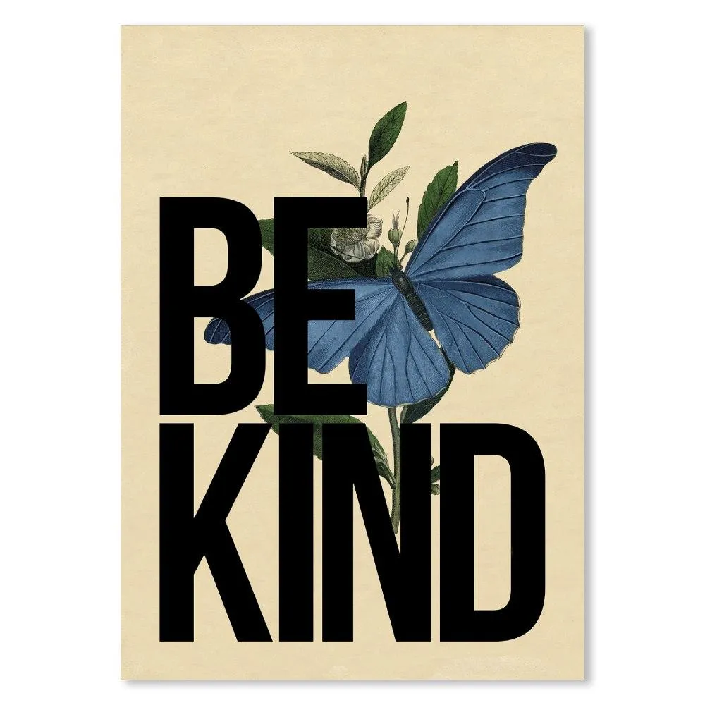 BE KIND Vintage Inspired Typography Print - Black