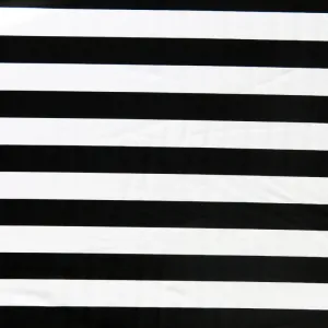 Black and White 1 inch Stripe Nylon Spandex Swimsuit Fabric