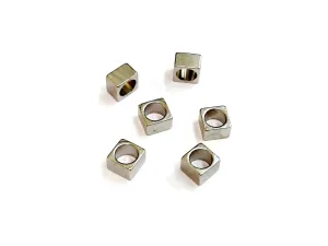 Brass beads, Solid brass, 6x6mm square rings, 6 pcs | 銅珠, 實心銅, 6x6mm正方圈, 6個