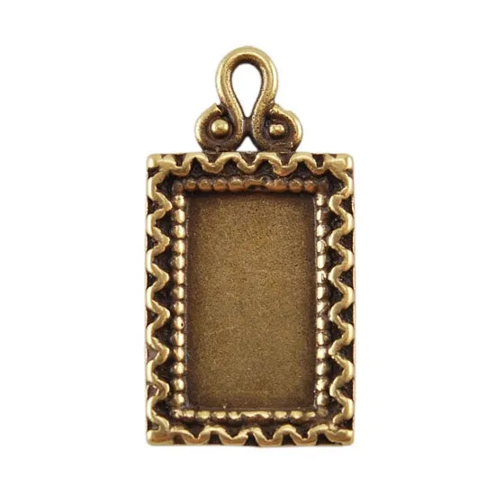 Bronze Plate Pendant - Fancy Frame 22mm x 11.5mm Pkg/1