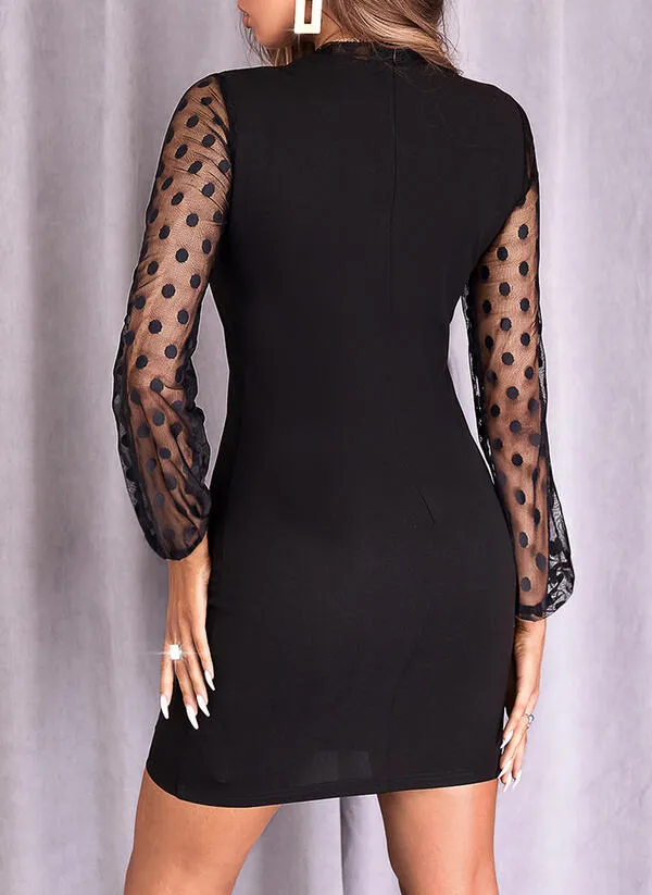 Carmina Statement Sleeve Bodycon Dress - Black - FINAL SALE