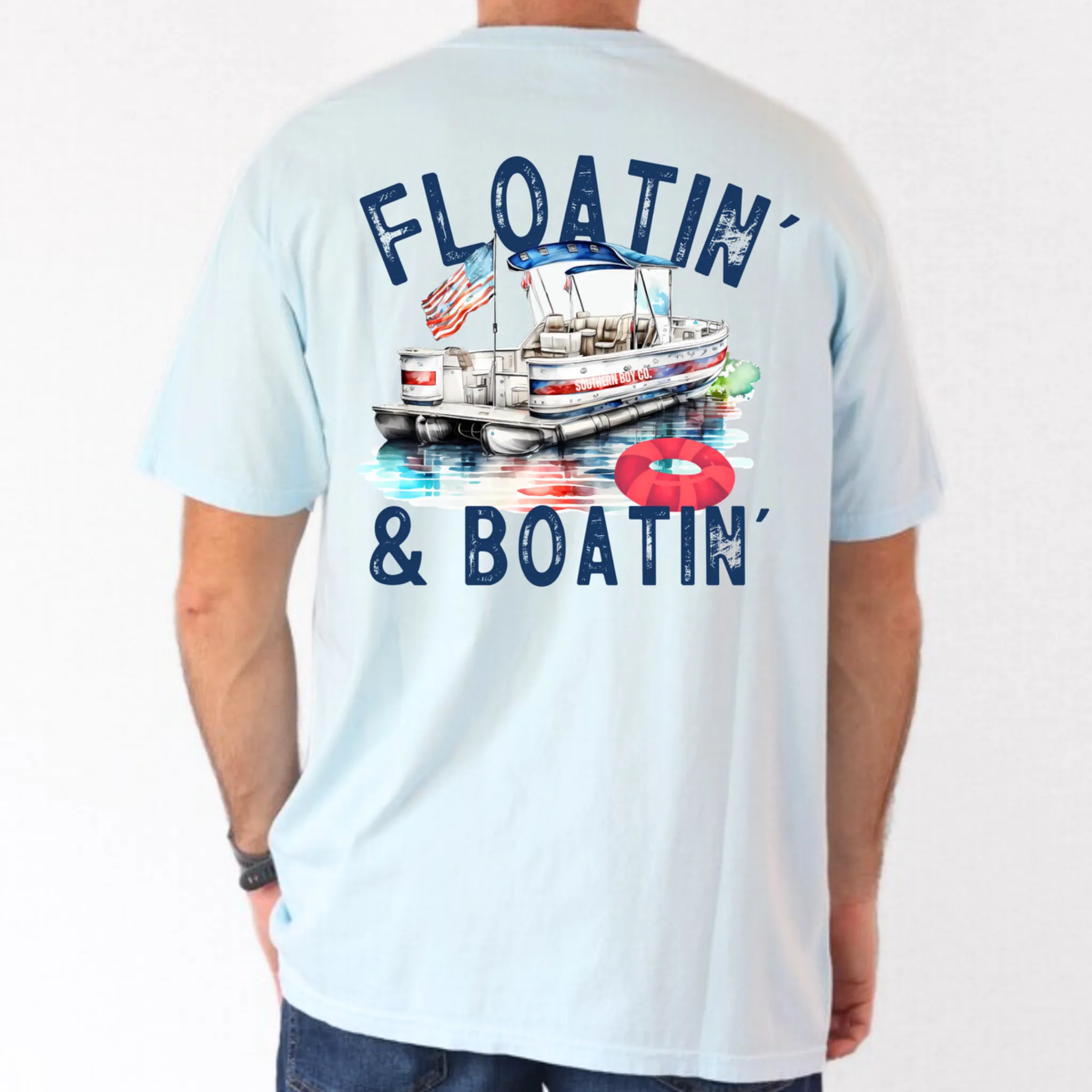 (Chambray) Floatin' and Boatin' Short Sleeve Adult Tee