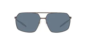 Costa Del Mar Men's Pilothouse Polarized Rectangular Sunglasses, Matte Dark Gunmetal/Grey Polarized-580P, 64 mm