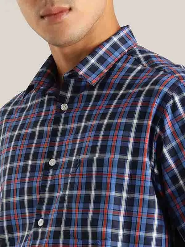 Men Checked Full Sleeve Cotton Blend Shirt