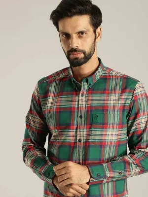 Men Checked Full Sleeve Cotton Shirt