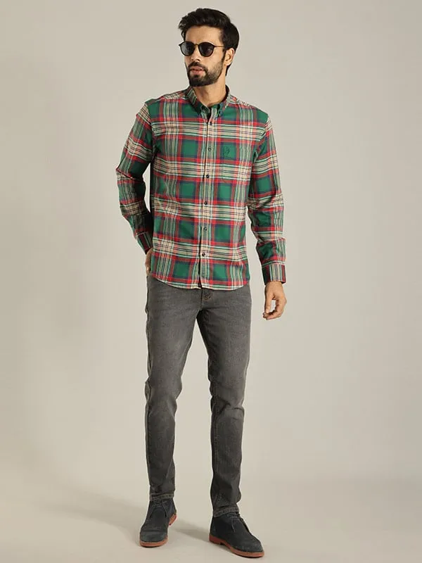 Men Checked Full Sleeve Cotton Shirt