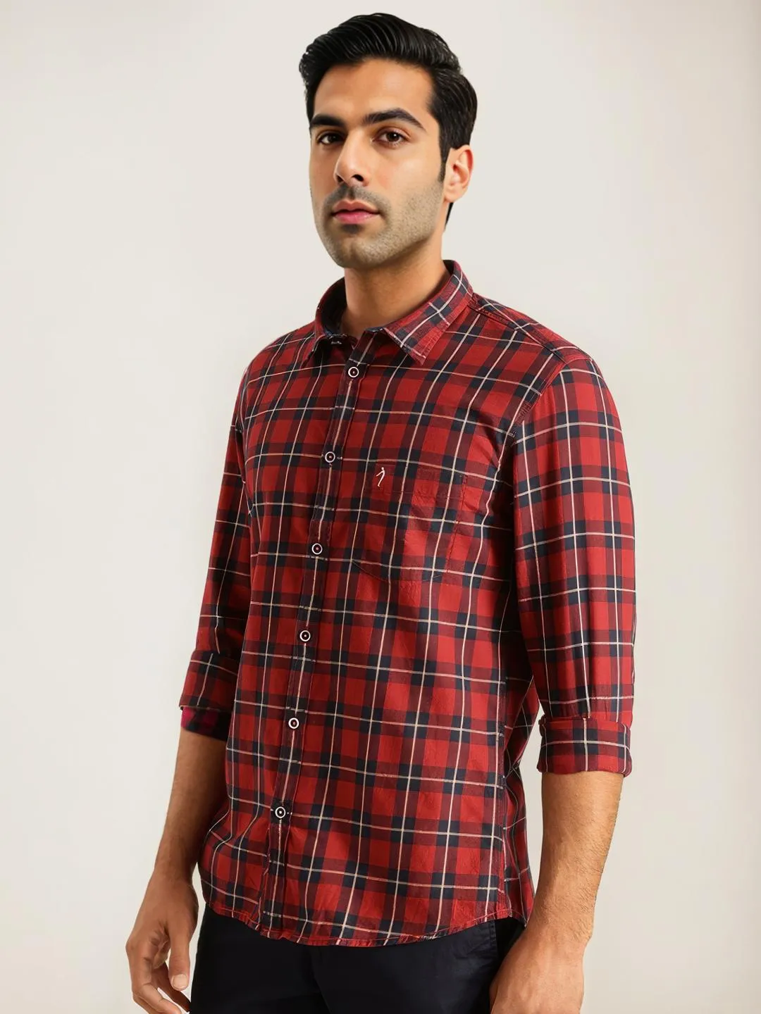 Men Checked Full Sleeve Cotton Shirt