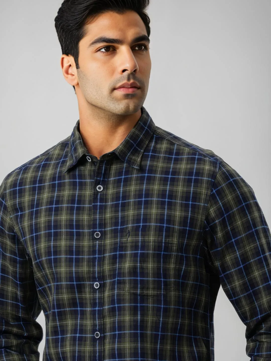 Men Checked Full Sleeve Cotton Shirt