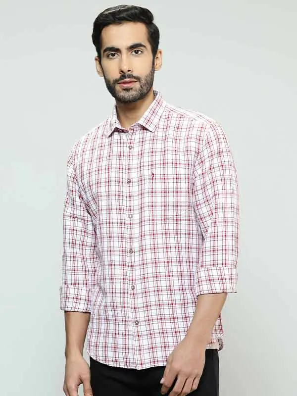 Men Checked Full Sleeve Linen Blend Shirt