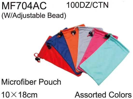 MF704AC - Wholesale Colored Microfiber Carrying Pouch for Eyewear Storage & Cleaning