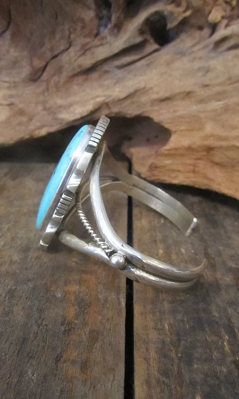 MY BABY BLUE Turquoise and Sterling Silver Navajo Cuff