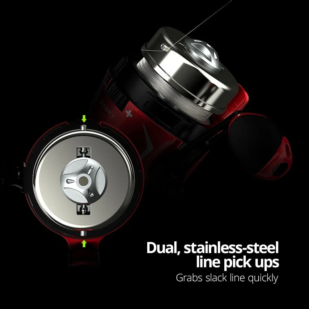 Spincast Fishing Reel  3.1:1 Smooth Drag 3kg Pre-Spooled Graphite Body