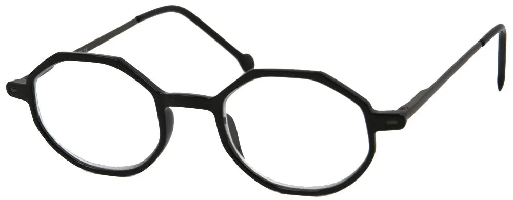 ST1904R - Wholesale Octogon Style Unisex Metal Reading Glasses