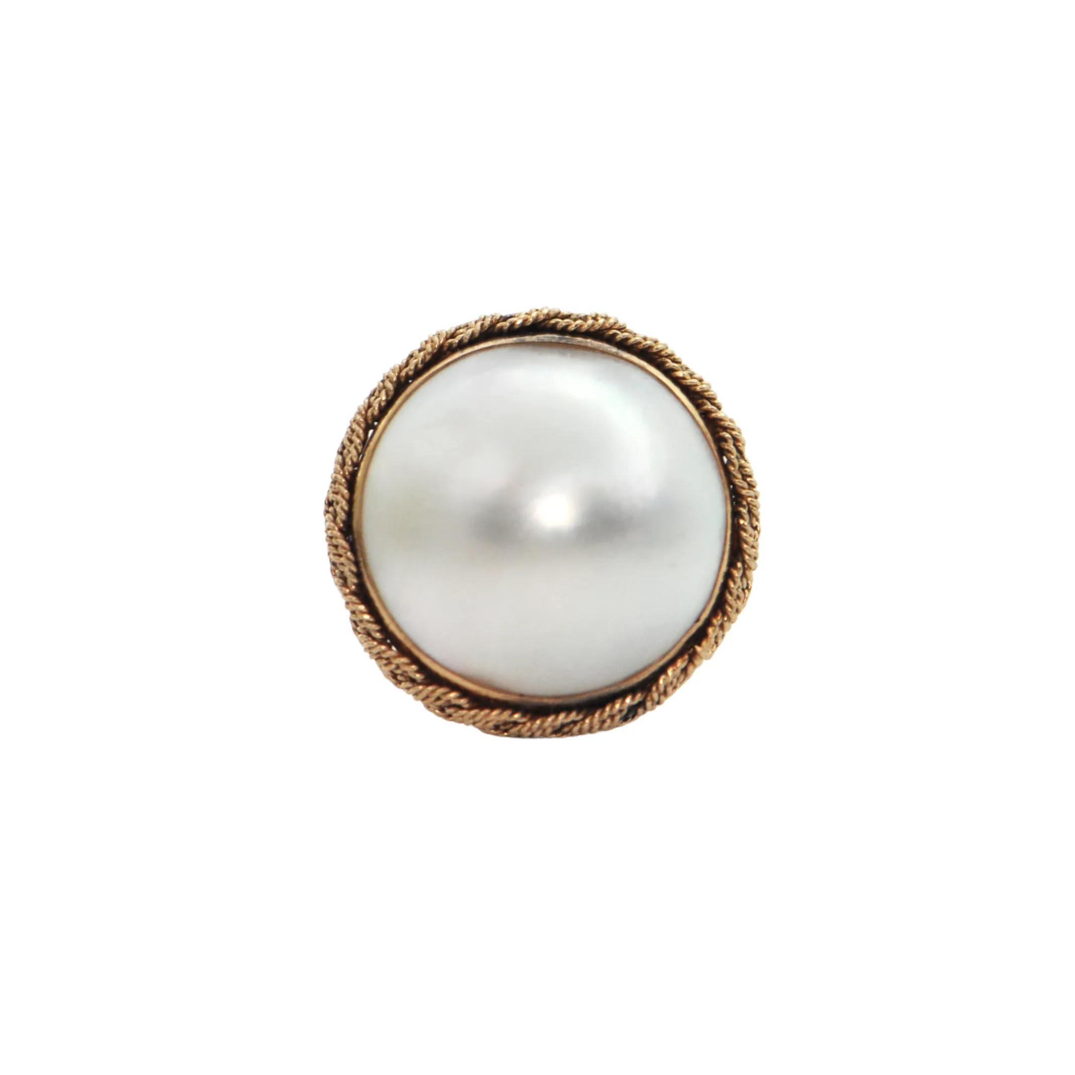 Vintage 14K Yellow Gold and Mabe Pearl Ring