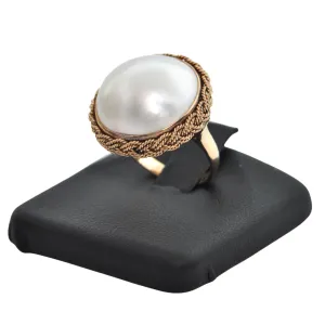 Vintage 14K Yellow Gold and Mabe Pearl Ring